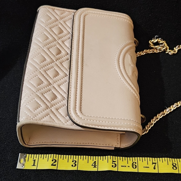 Tory Burch Elegant Fleming Blush Pink Quilted Shoulder Bag - Picture 12 of 13